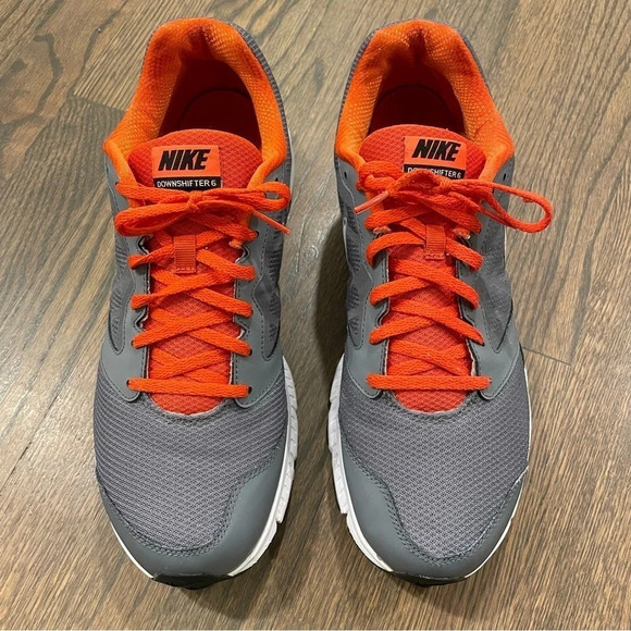 Nike Downshifter 6 Running Shoes Grey/Orange Mens 13 684652-005 - Picture 2 of 13